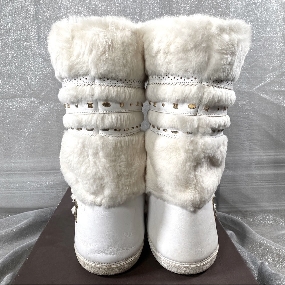 ✨HP✨AUTH CELINE MOON BOOTS Leather & Rabbit Fur EUC 38-40 - Picture 6 of 17